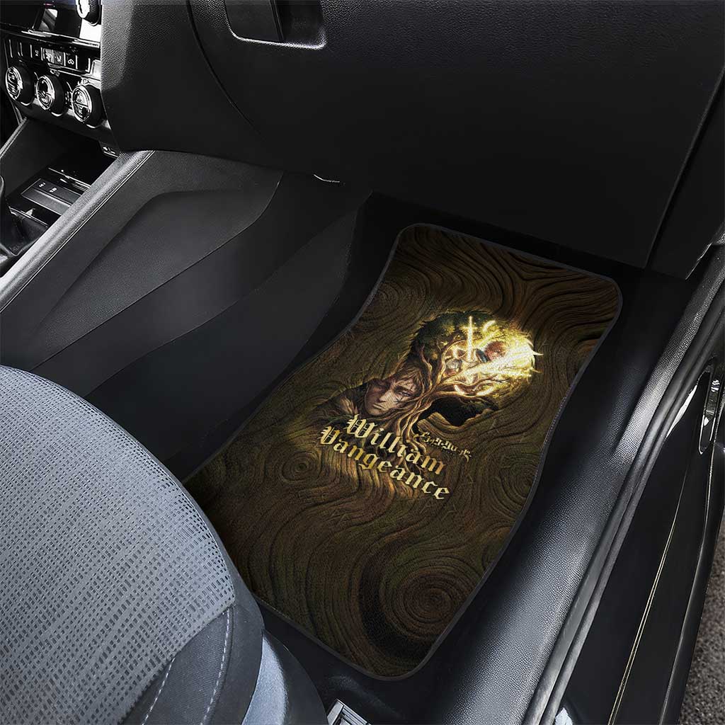 William Vangeance Black Clover Car Mats Enchanted Woodgrain Style with Duality and Golden Mask Motif