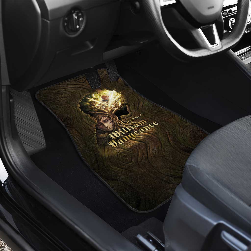 William Vangeance Black Clover Car Mats Enchanted Woodgrain Style with Duality and Golden Mask Motif