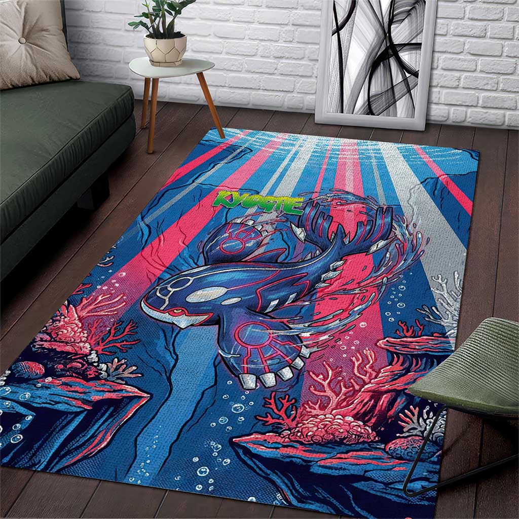 Kyogre Alpha Area Rug Neon Deep Sea Coral Art