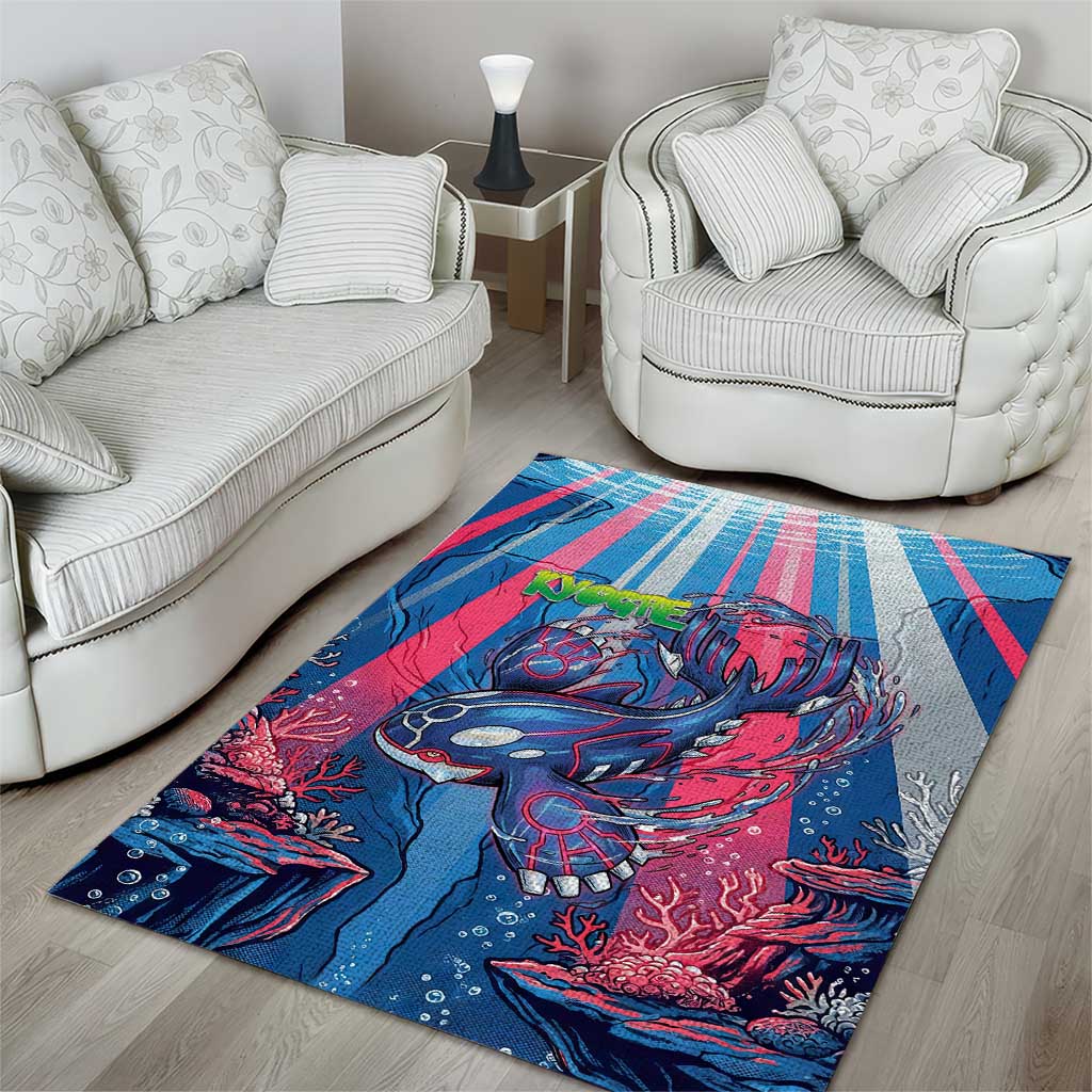 Kyogre Alpha Area Rug Neon Deep Sea Coral Art