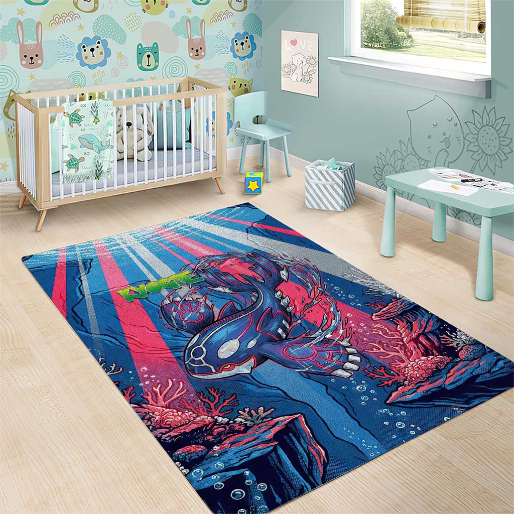 Kyogre Alpha Area Rug Neon Deep Sea Coral Art