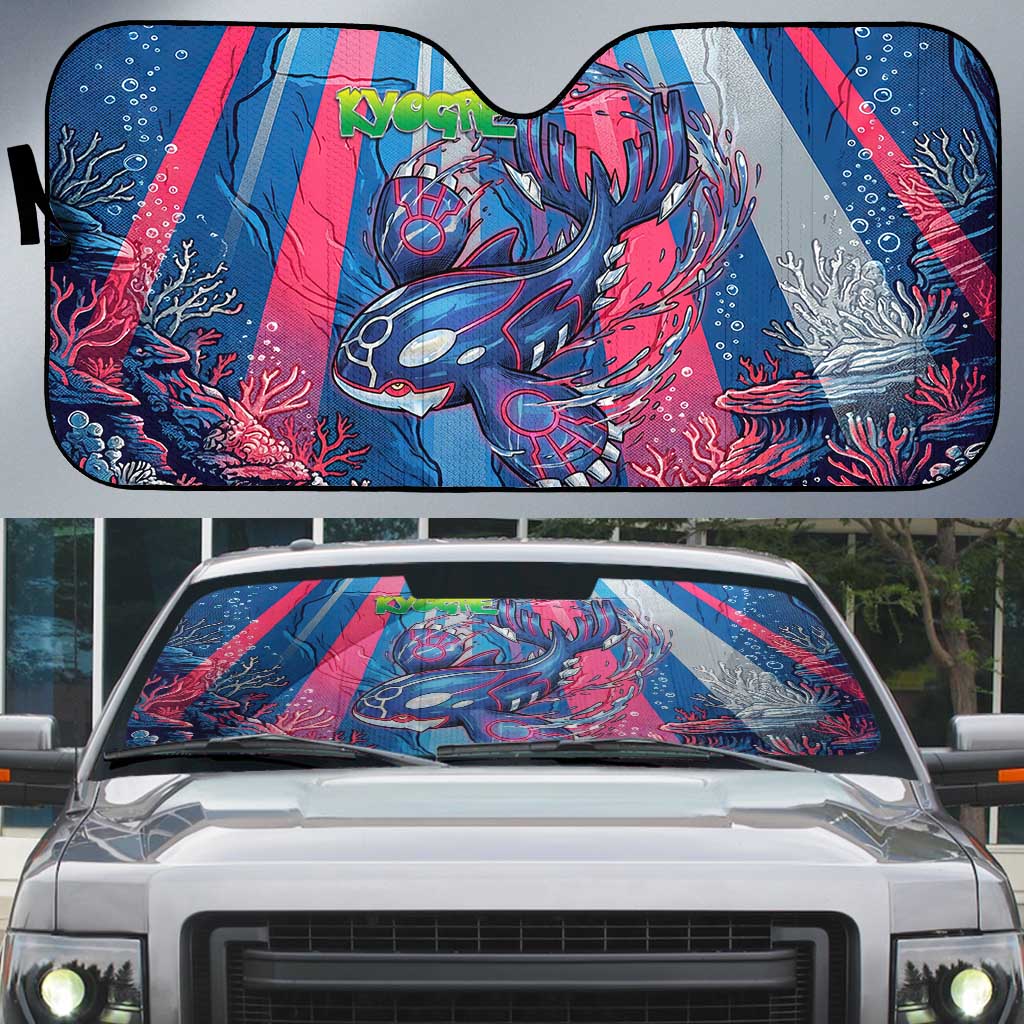Kyogre Alpha Auto Sun Shade Neon Deep Sea Coral Art