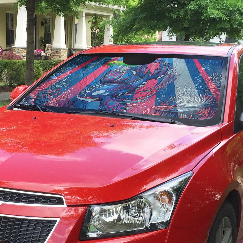 Kyogre Alpha Auto Sun Shade Neon Deep Sea Coral Art