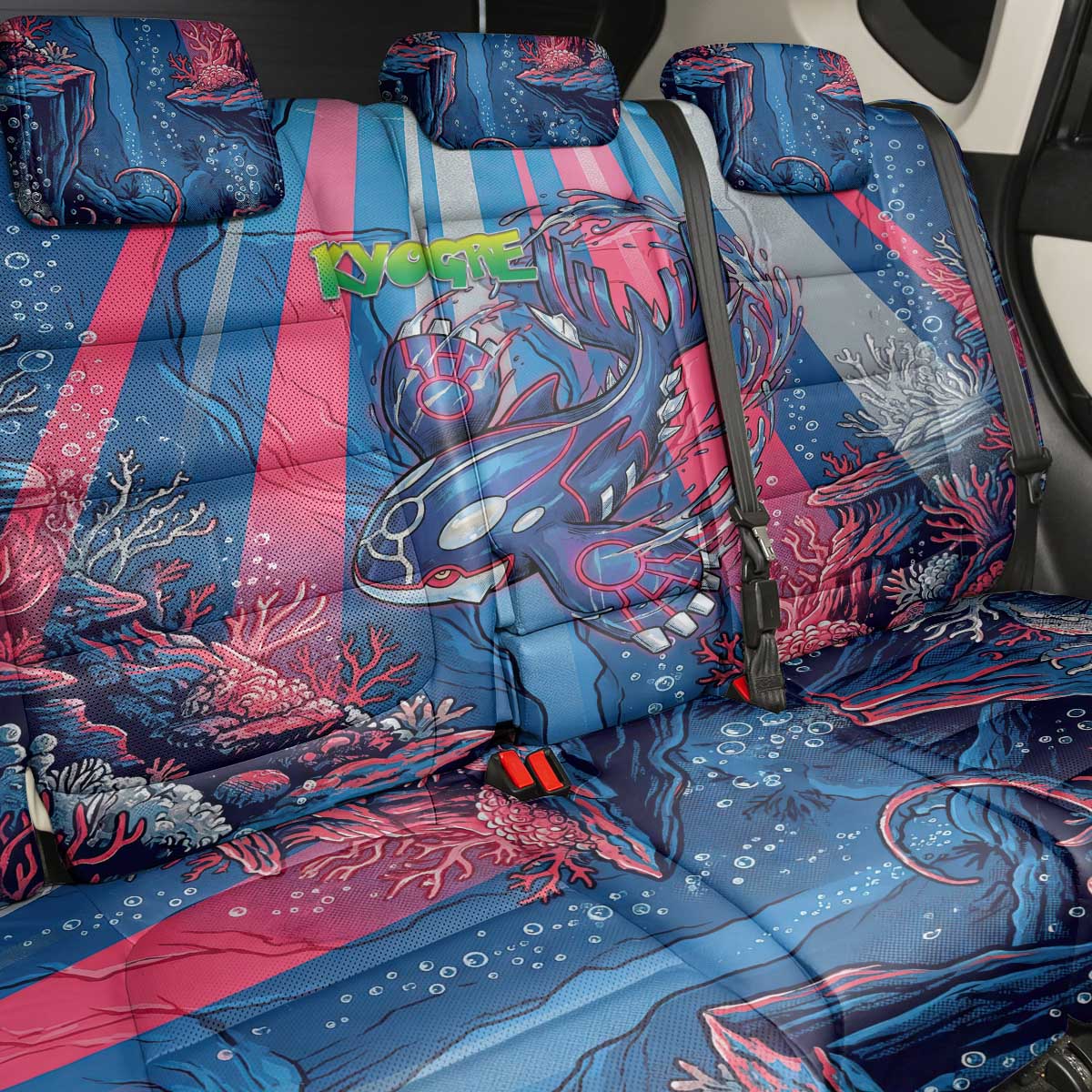Kyogre Alpha Back Car Seat Cover Neon Deep Sea Coral Art