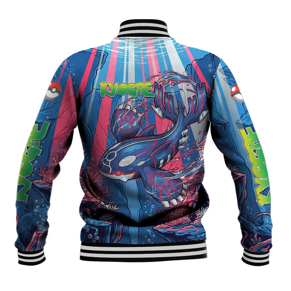 Kyogre Alpha Baseball Jacket Neon Deep Sea Coral Art