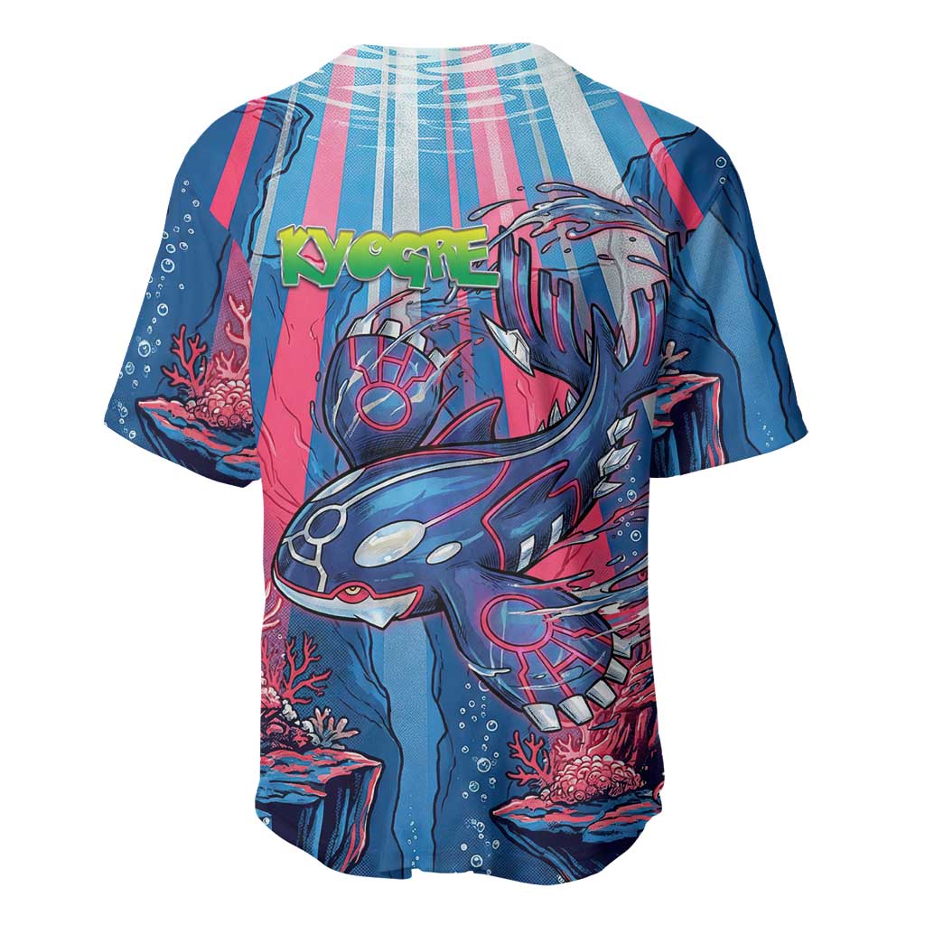 Kyogre Alpha Baseball Jersey Neon Deep Sea Coral Art
