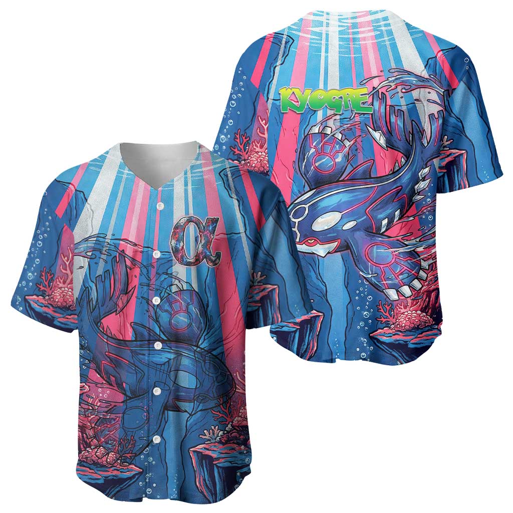 Kyogre Alpha Baseball Jersey Neon Deep Sea Coral Art