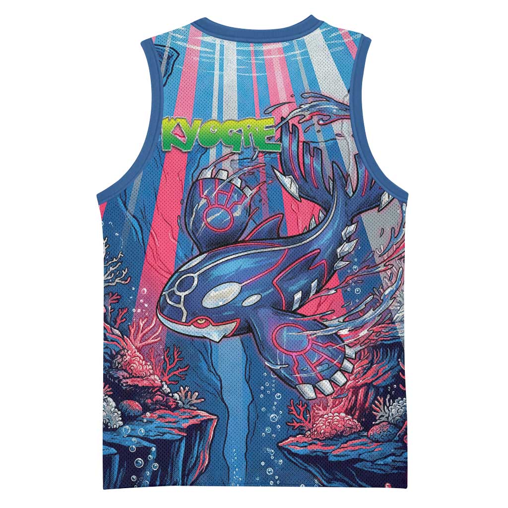 Kyogre Alpha Basketball Jersey Neon Deep Sea Coral Art