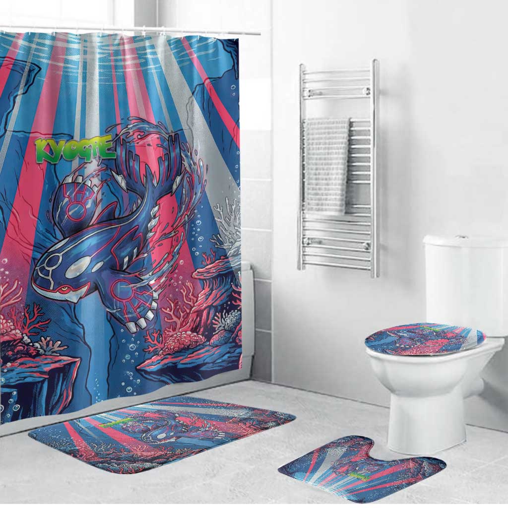 Kyogre Alpha Bathroom Set Neon Deep Sea Coral Art