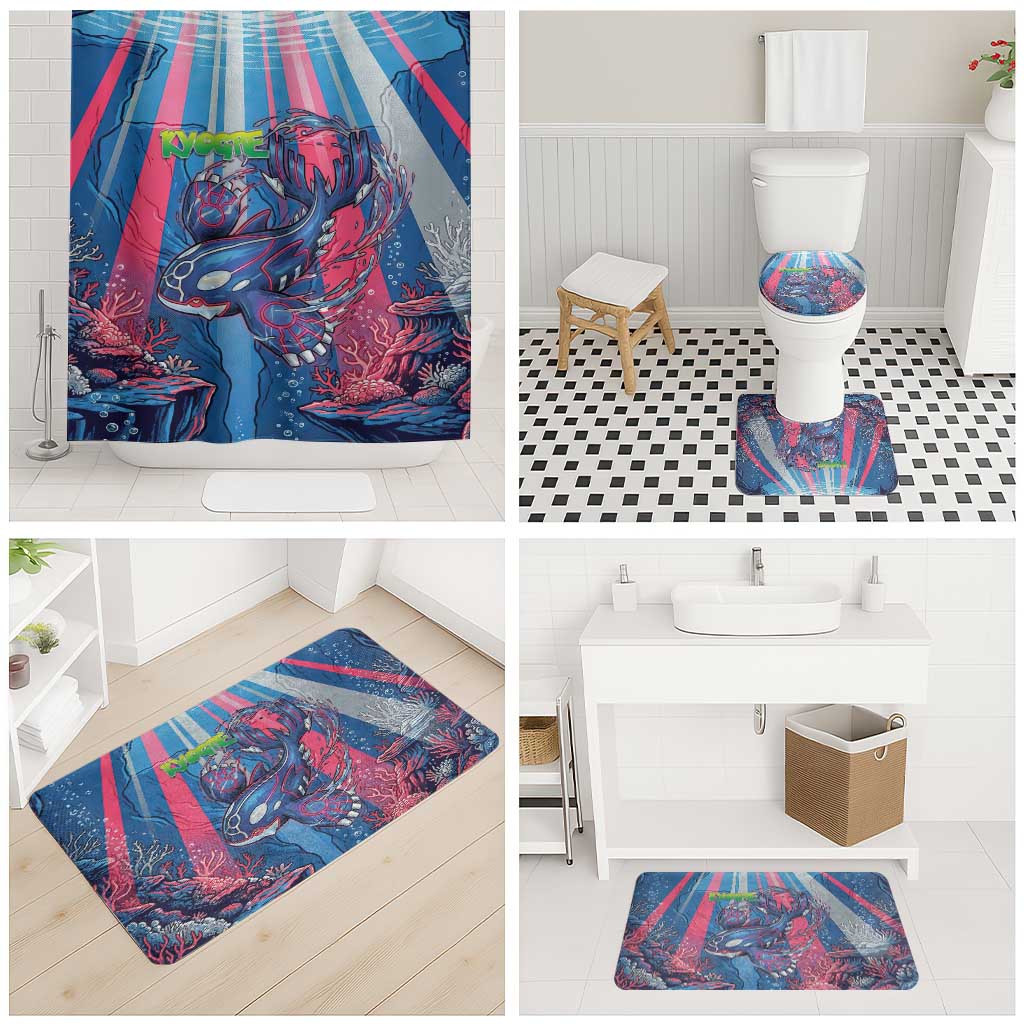 Kyogre Alpha Bathroom Set Neon Deep Sea Coral Art