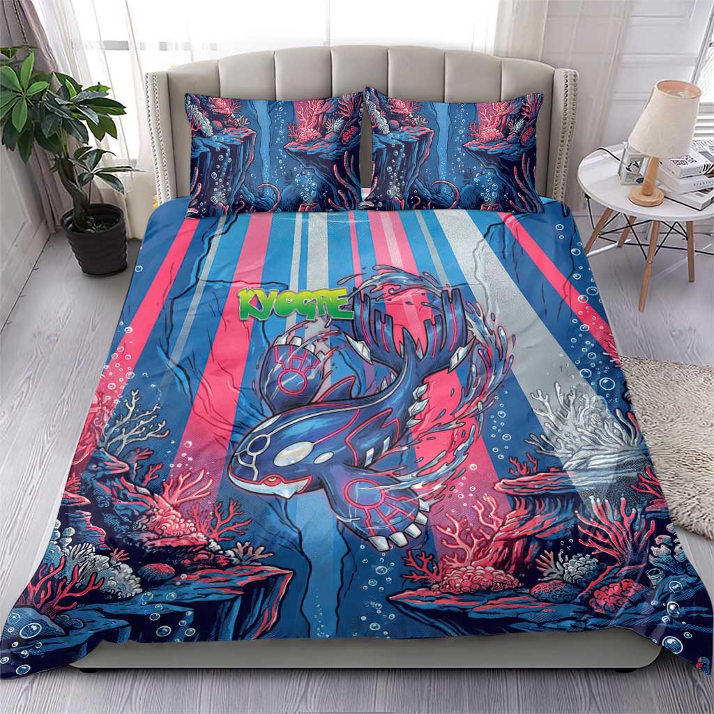 Kyogre Alpha Bedding Set Neon Deep Sea Coral Art