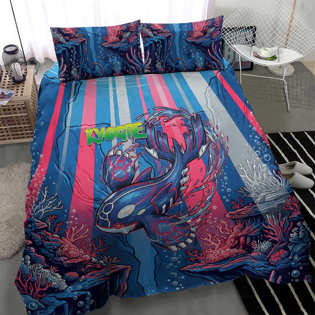 Kyogre Alpha Bedding Set Neon Deep Sea Coral Art