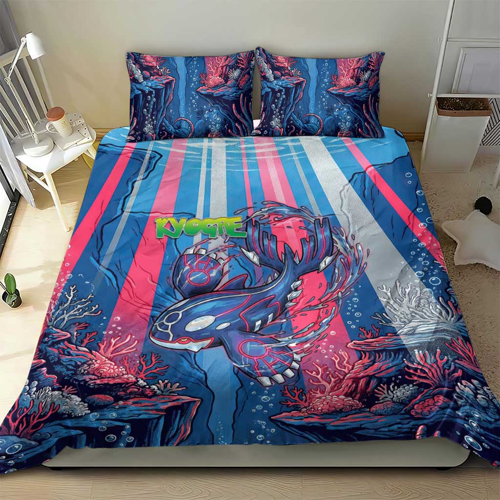 Kyogre Alpha Bedding Set Neon Deep Sea Coral Art