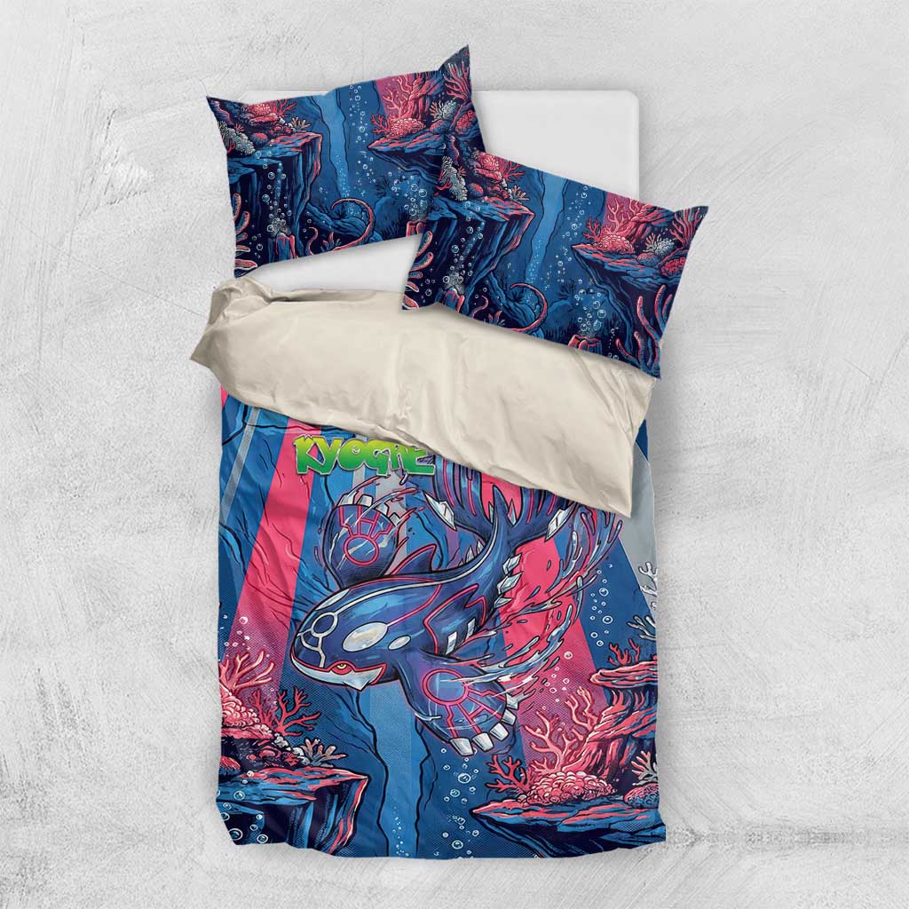 Kyogre Alpha Bedding Set Neon Deep Sea Coral Art