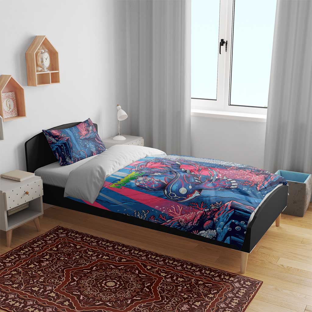 Kyogre Alpha Bedding Set Neon Deep Sea Coral Art