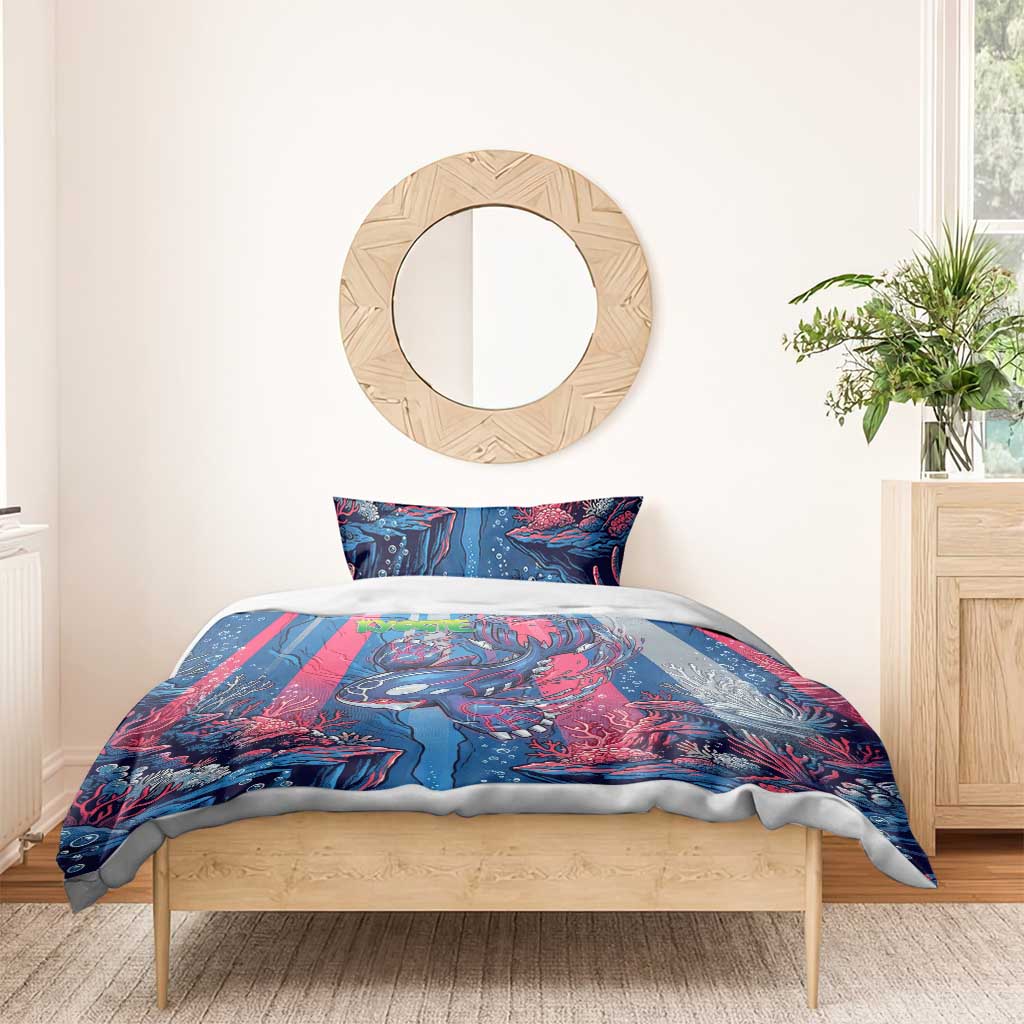 Kyogre Alpha Bedding Set Neon Deep Sea Coral Art