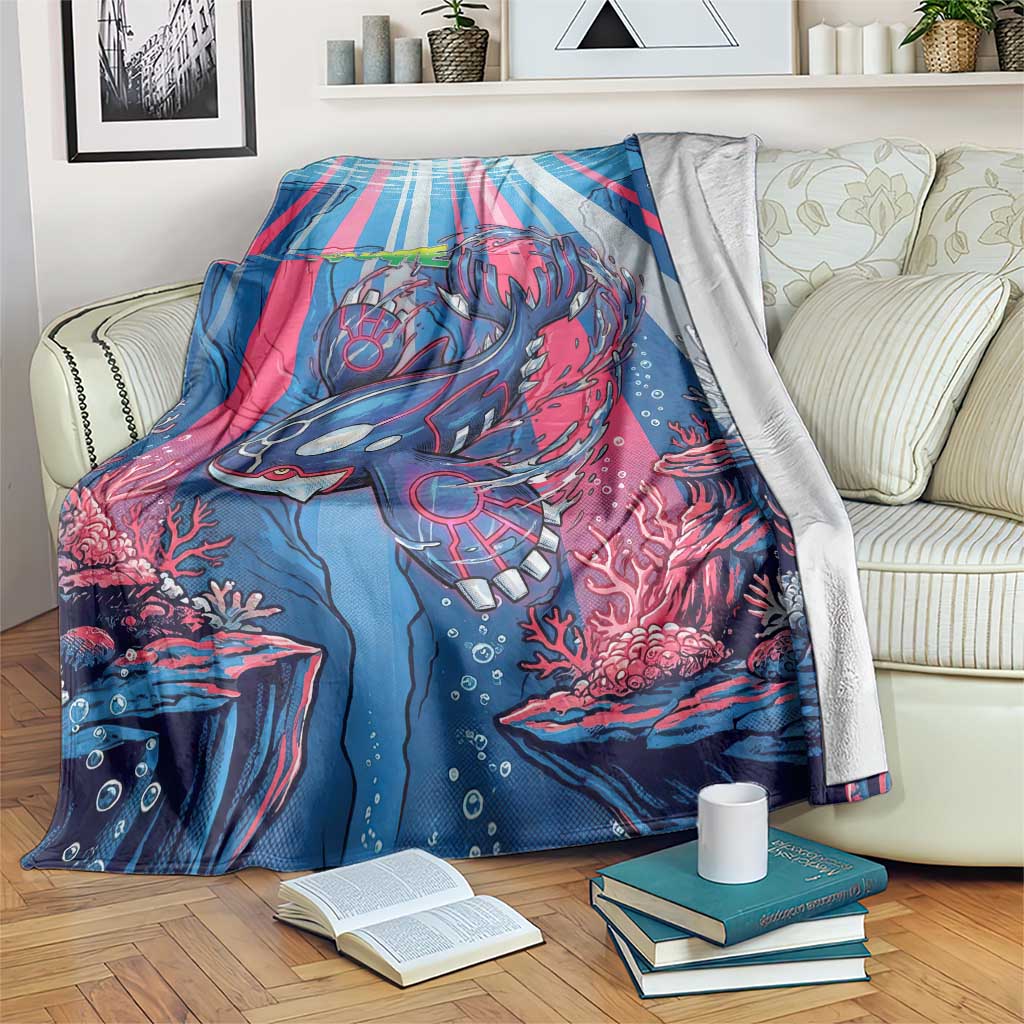 Kyogre Alpha Blanket Neon Deep Sea Coral Art