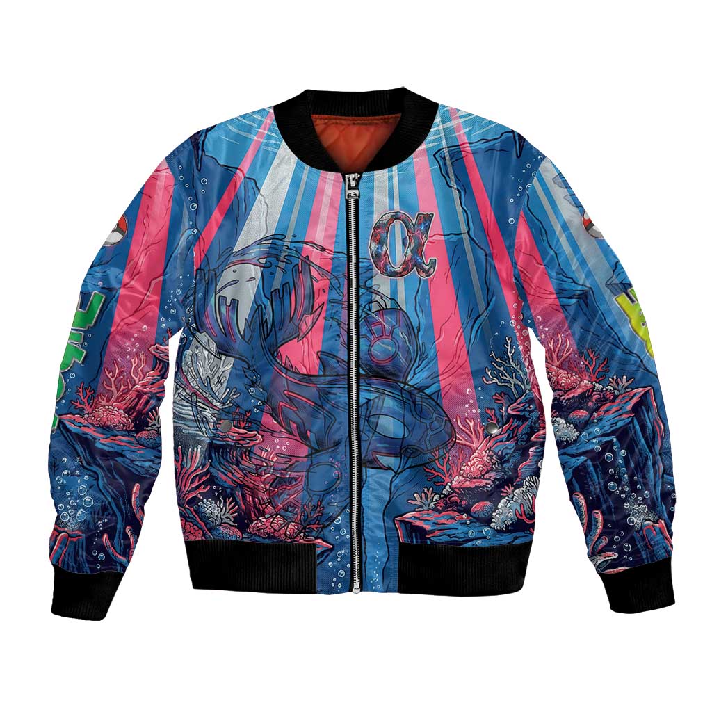 Kyogre Alpha Bomber Jacket Neon Deep Sea Coral Art