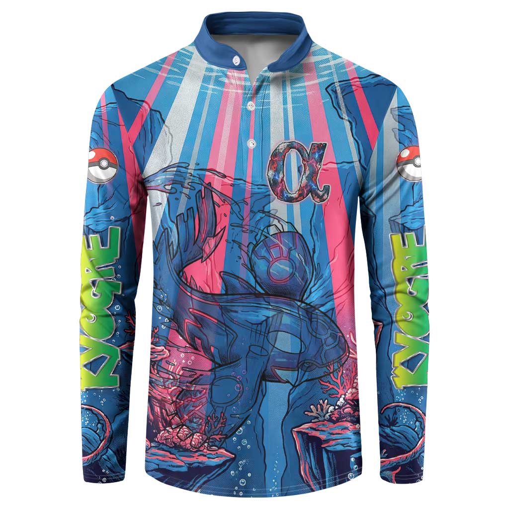 Kyogre Alpha Button Sweatshirt Neon Deep Sea Coral Art