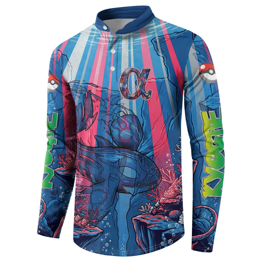Kyogre Alpha Button Sweatshirt Neon Deep Sea Coral Art