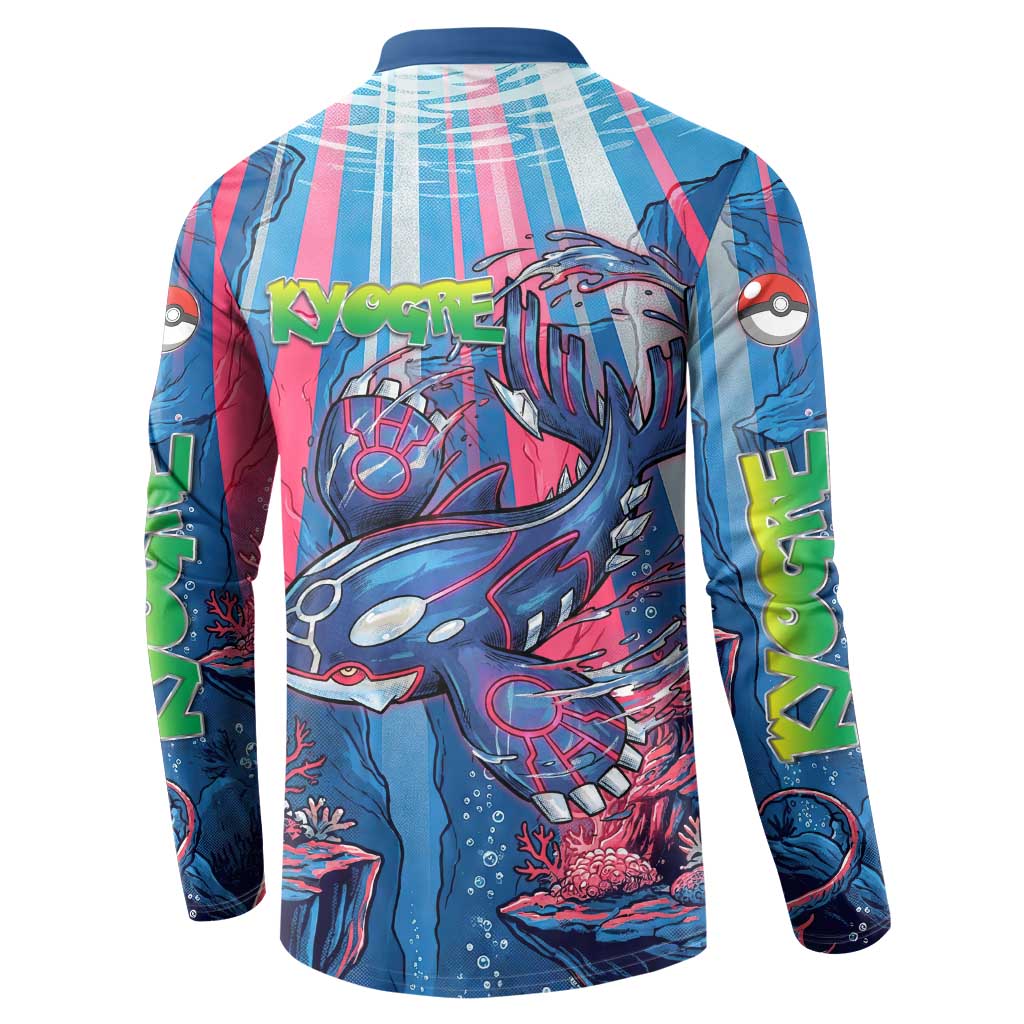 Kyogre Alpha Button Sweatshirt Neon Deep Sea Coral Art
