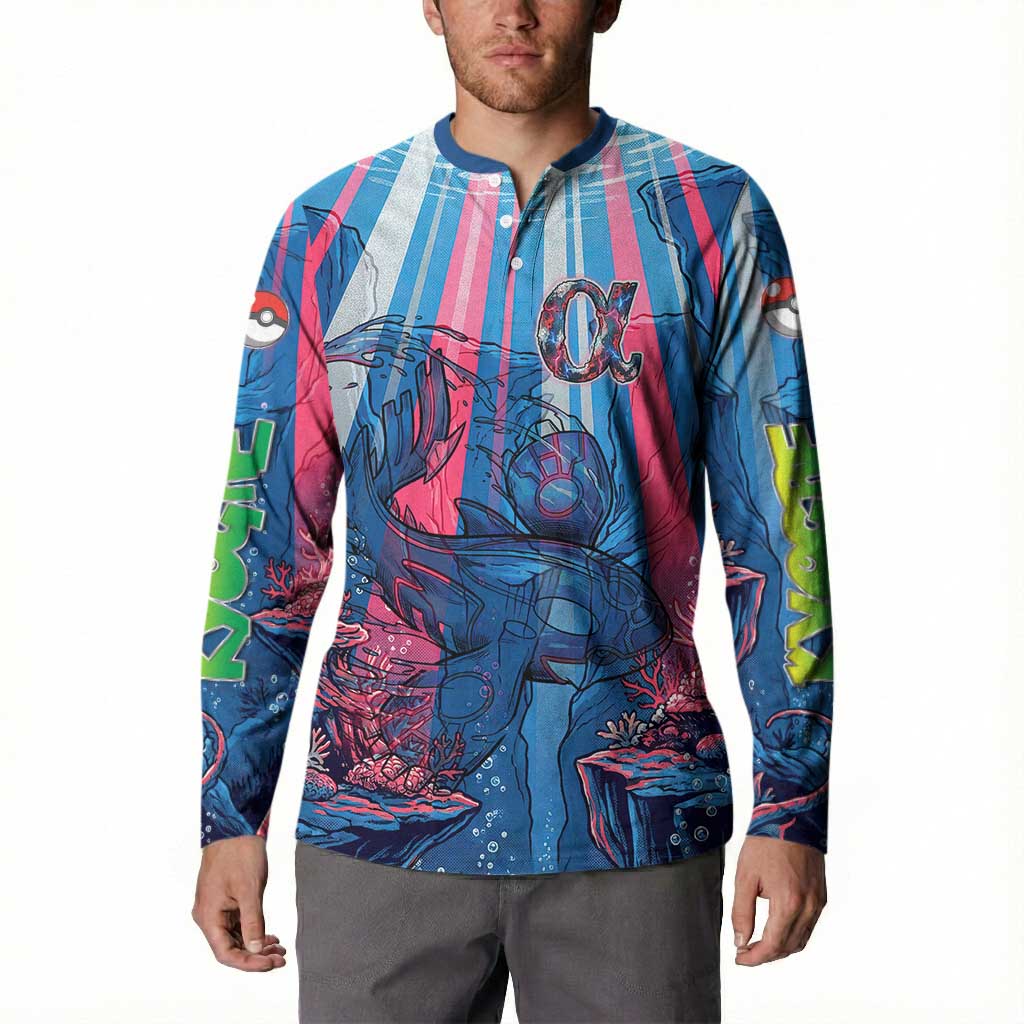 Kyogre Alpha Button Sweatshirt Neon Deep Sea Coral Art