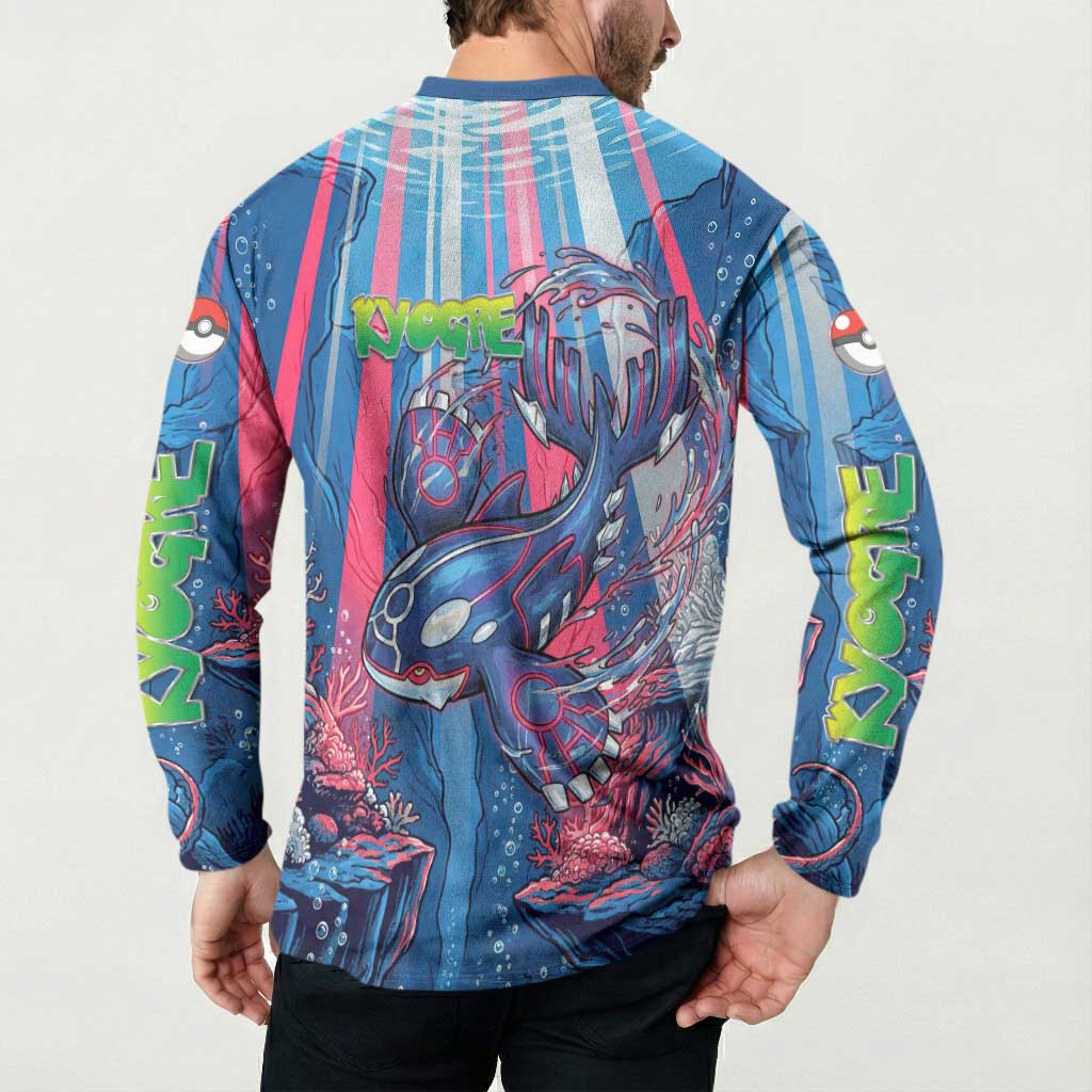 Kyogre Alpha Button Sweatshirt Neon Deep Sea Coral Art