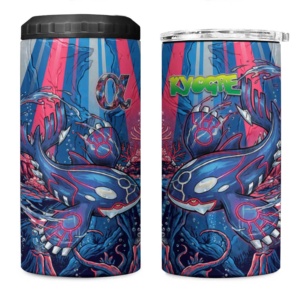 Kyogre Alpha 4 in 1 Can Cooler Tumbler Neon Deep Sea Coral Art
