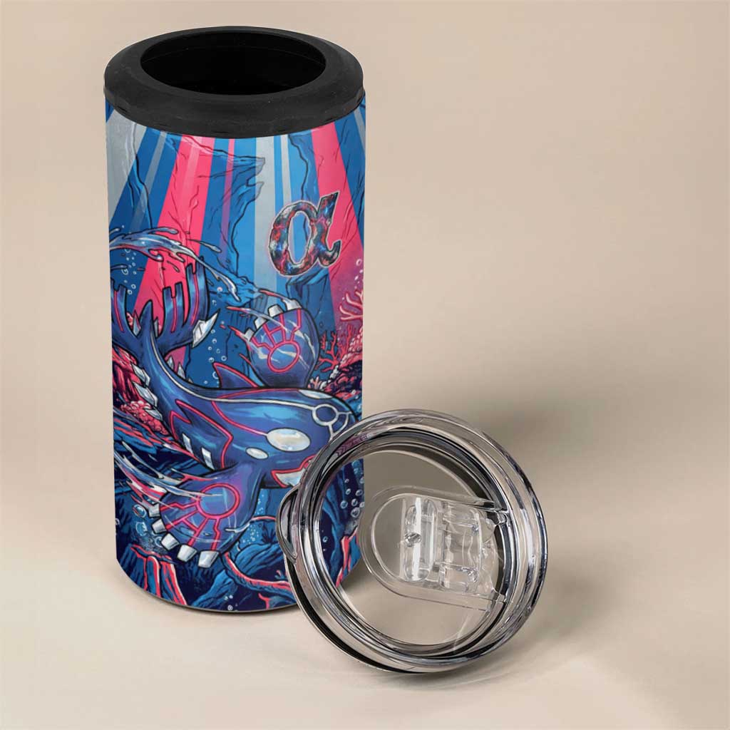 Kyogre Alpha 4 in 1 Can Cooler Tumbler Neon Deep Sea Coral Art