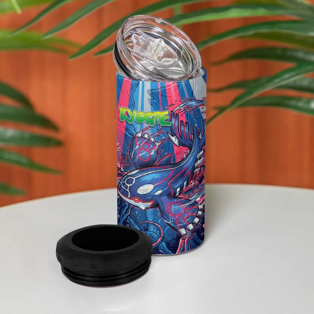 Kyogre Alpha 4 in 1 Can Cooler Tumbler Neon Deep Sea Coral Art
