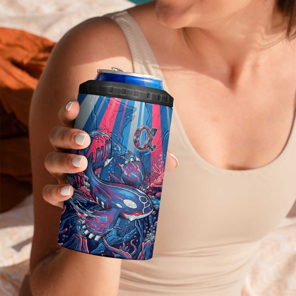 Kyogre Alpha 4 in 1 Can Cooler Tumbler Neon Deep Sea Coral Art