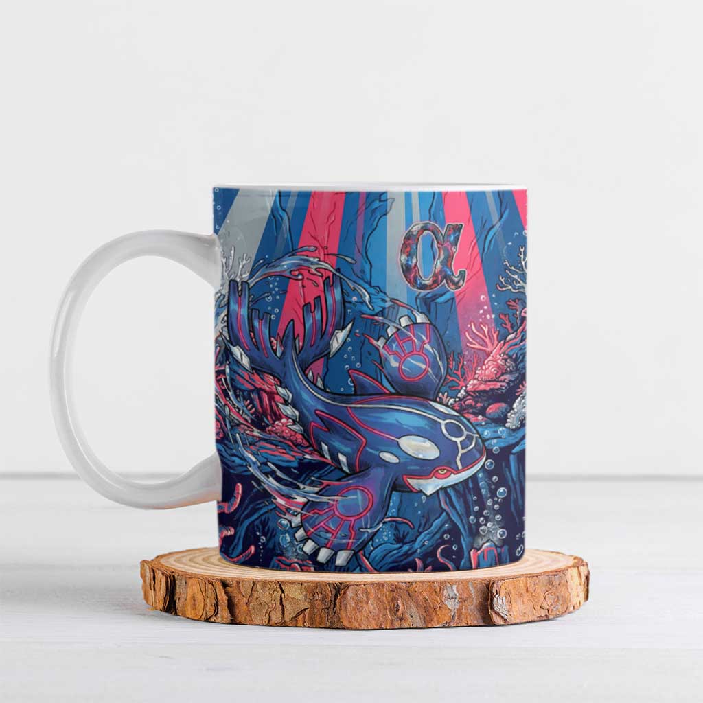 Kyogre Alpha Ceramic Mug Neon Deep Sea Coral Art