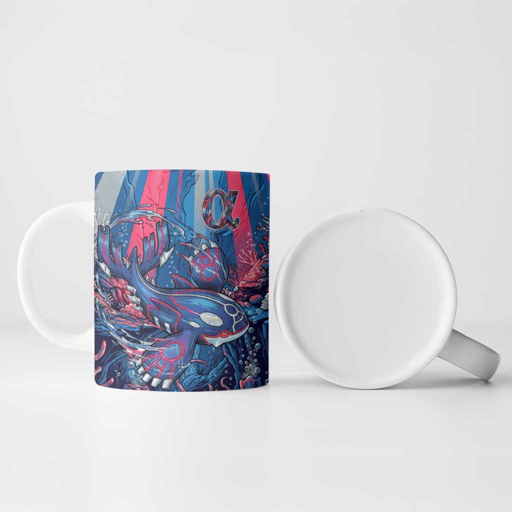 Kyogre Alpha Ceramic Mug Neon Deep Sea Coral Art