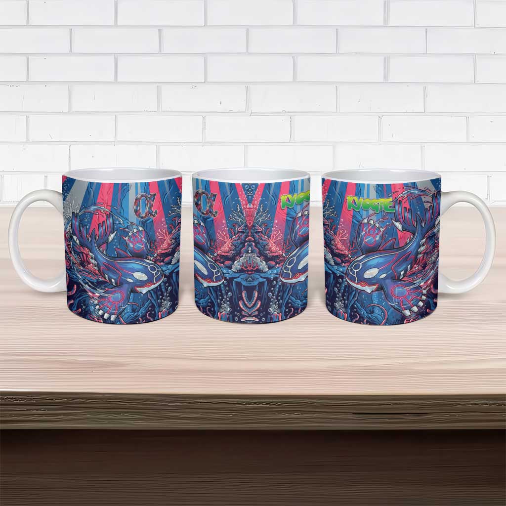 Kyogre Alpha Ceramic Mug Neon Deep Sea Coral Art