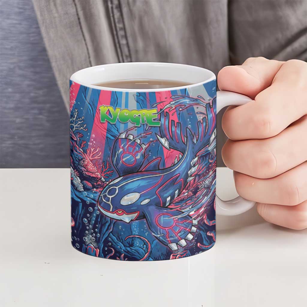 Kyogre Alpha Ceramic Mug Neon Deep Sea Coral Art