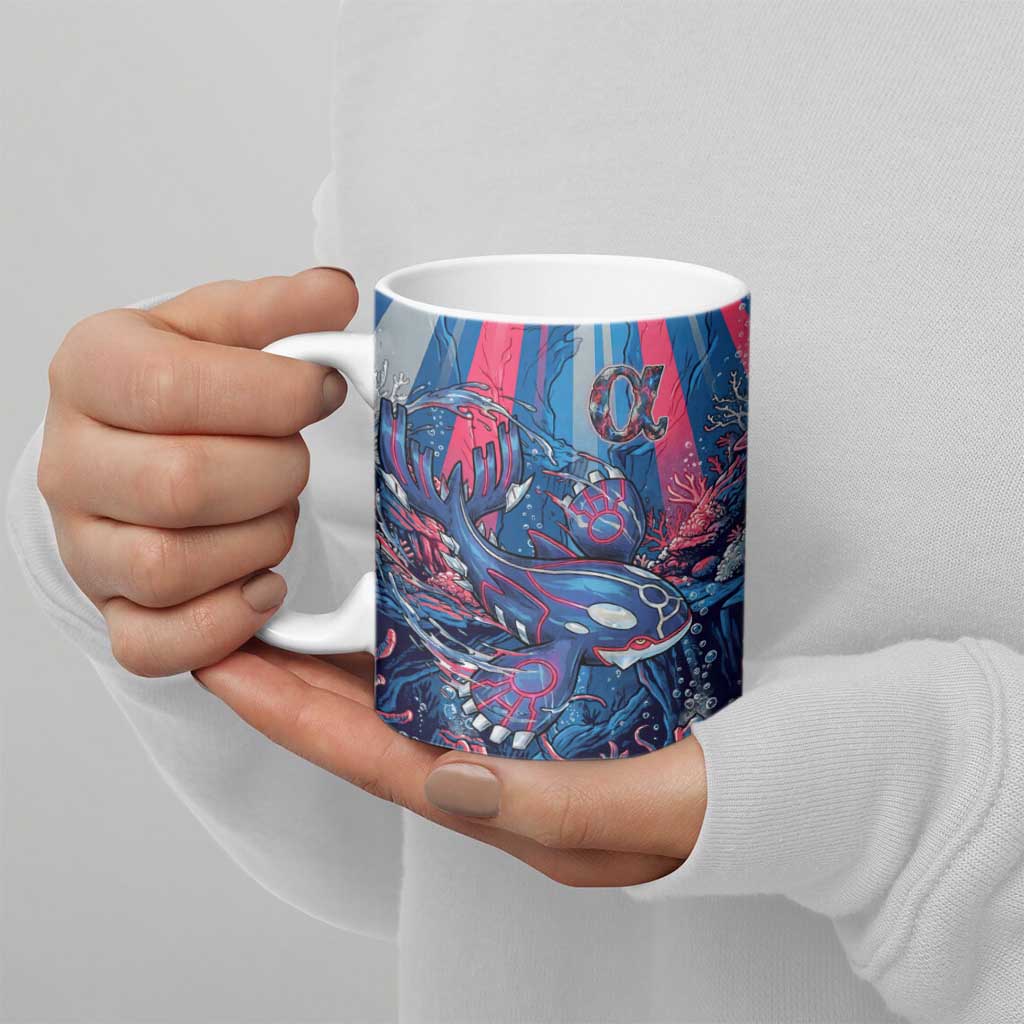 Kyogre Alpha Ceramic Mug Neon Deep Sea Coral Art