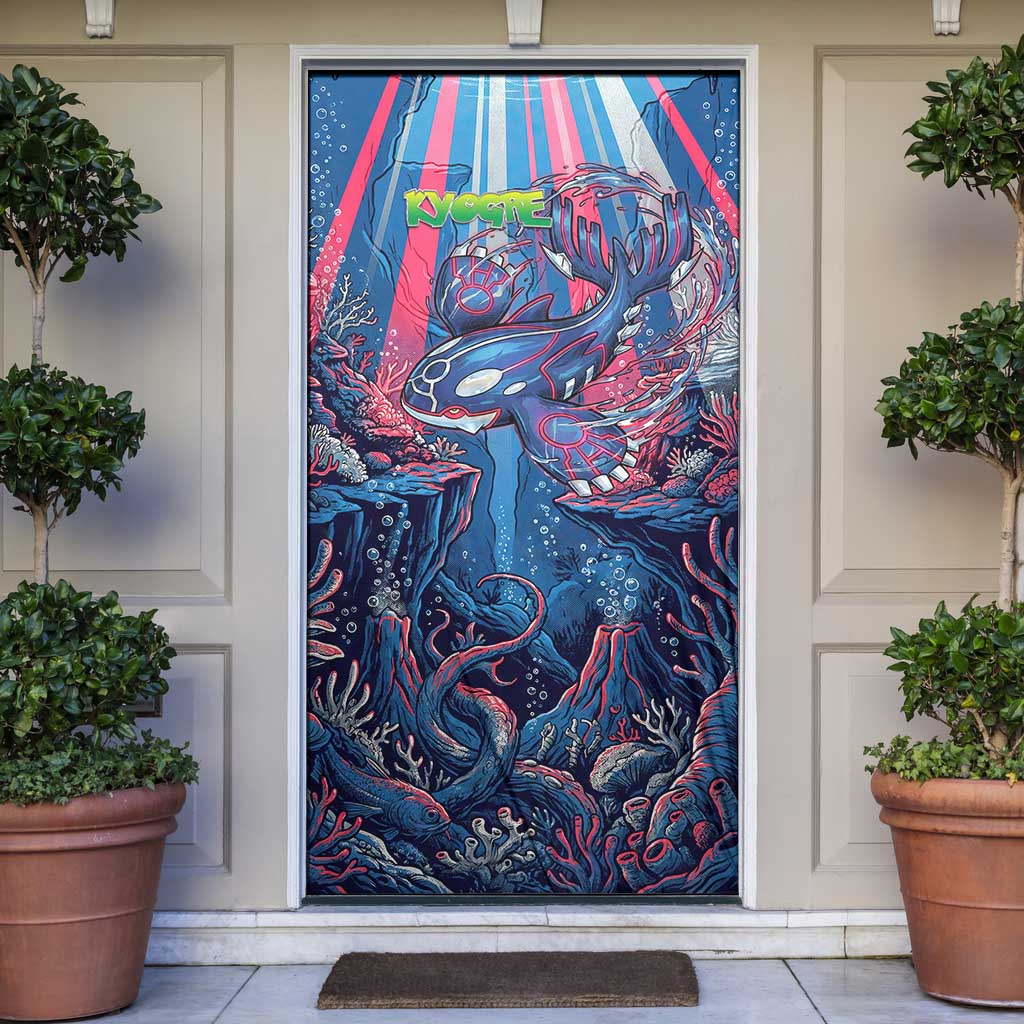 Kyogre Alpha Door Cover Neon Deep Sea Coral Art