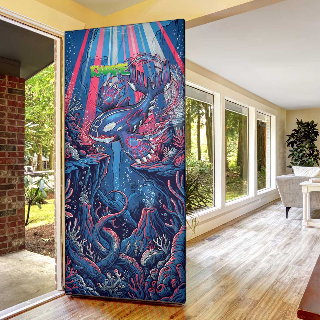 Kyogre Alpha Door Cover Neon Deep Sea Coral Art