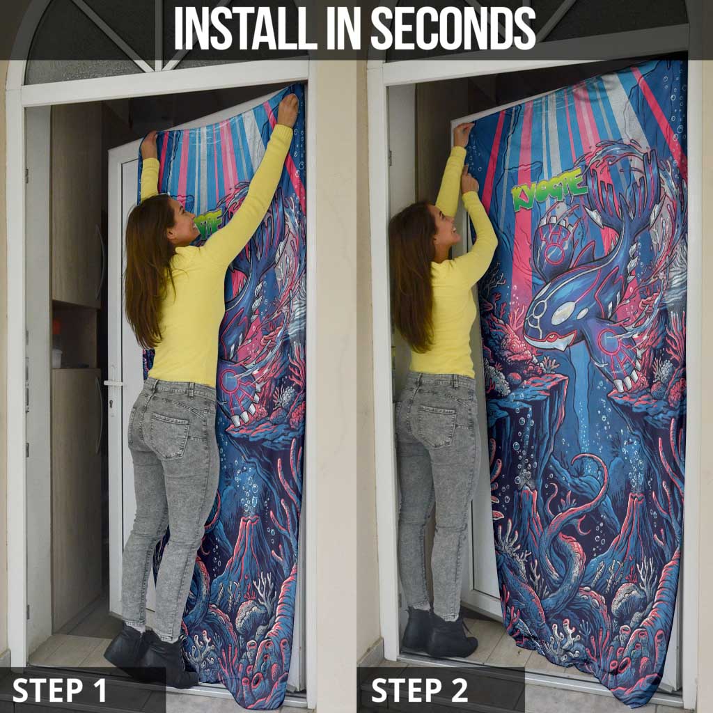 Kyogre Alpha Door Cover Neon Deep Sea Coral Art