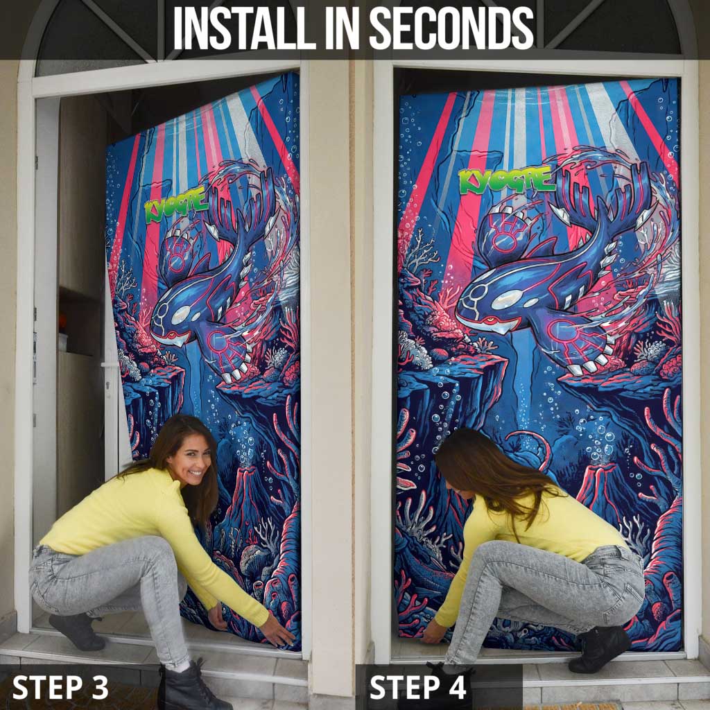 Kyogre Alpha Door Cover Neon Deep Sea Coral Art
