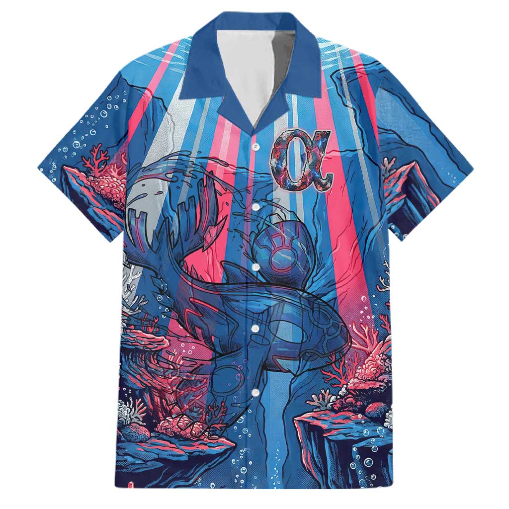Kyogre Alpha Family Matching Summer Maxi Dress and Hawaiian Shirt Neon Deep Sea Coral Art