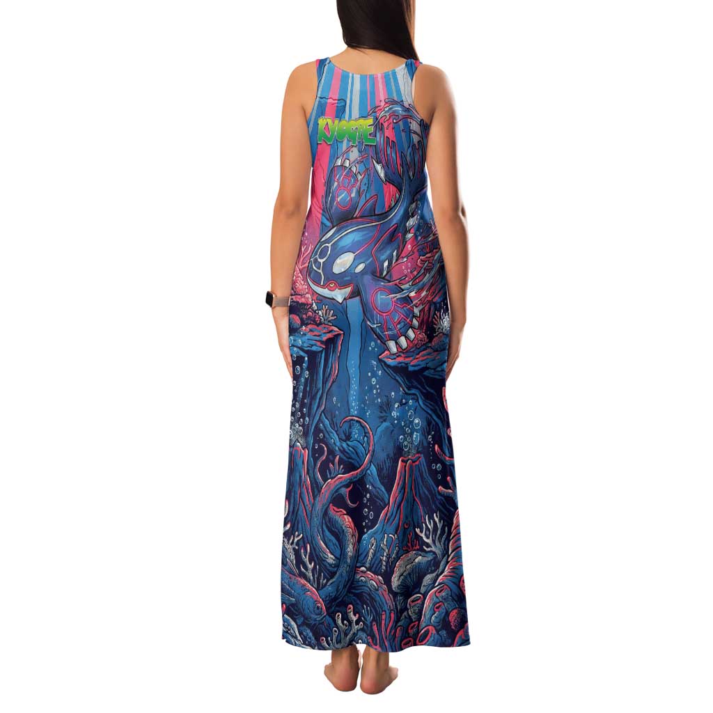 Kyogre Alpha Family Matching Tank Maxi Dress and Hawaiian Shirt Neon Deep Sea Coral Art