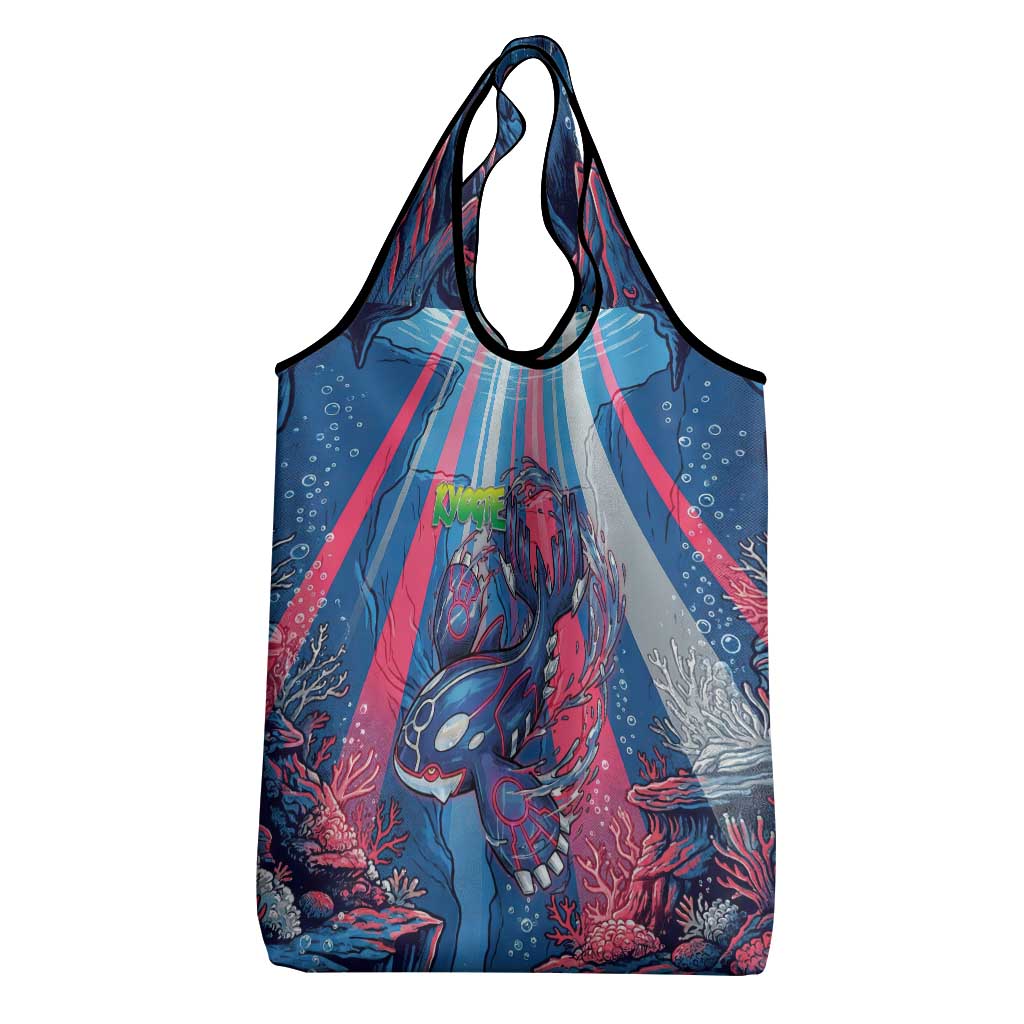 Kyogre Alpha Grocery Bag Neon Deep Sea Coral Art