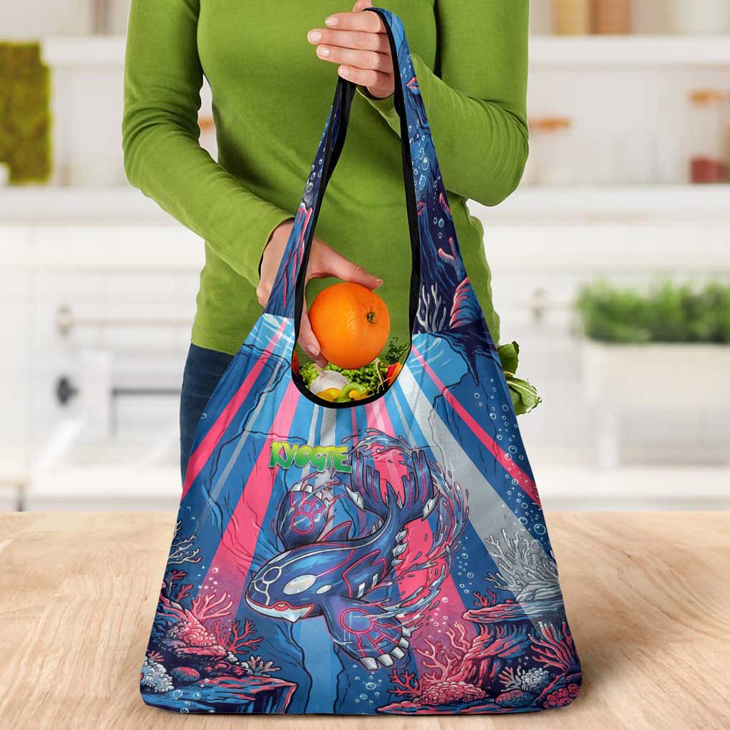 Kyogre Alpha Grocery Bag Neon Deep Sea Coral Art