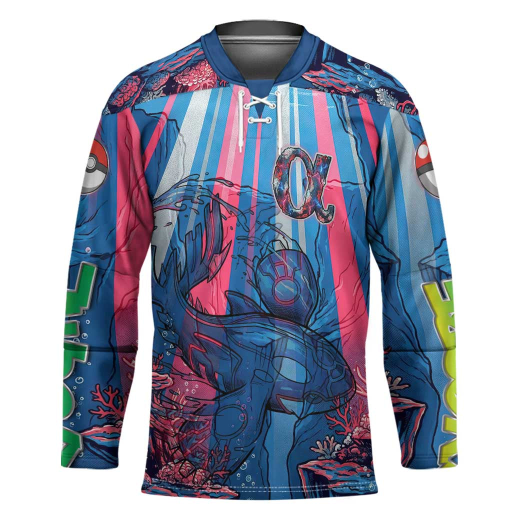 Kyogre Alpha Hockey Jersey Neon Deep Sea Coral Art