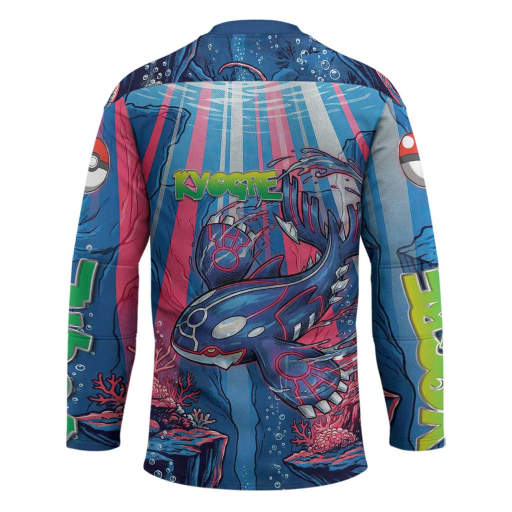 Kyogre Alpha Hockey Jersey Neon Deep Sea Coral Art
