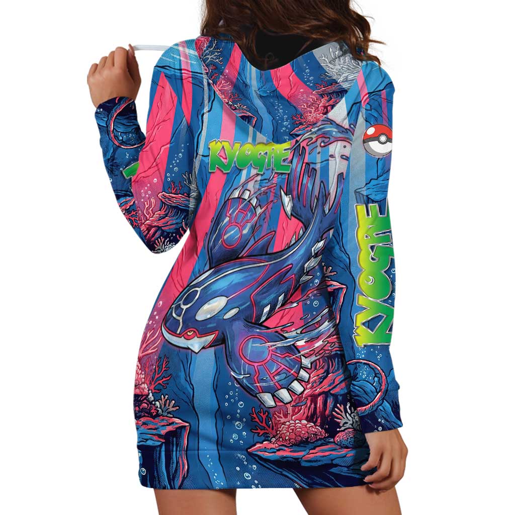 Kyogre Alpha Hoodie Dress Neon Deep Sea Coral Art