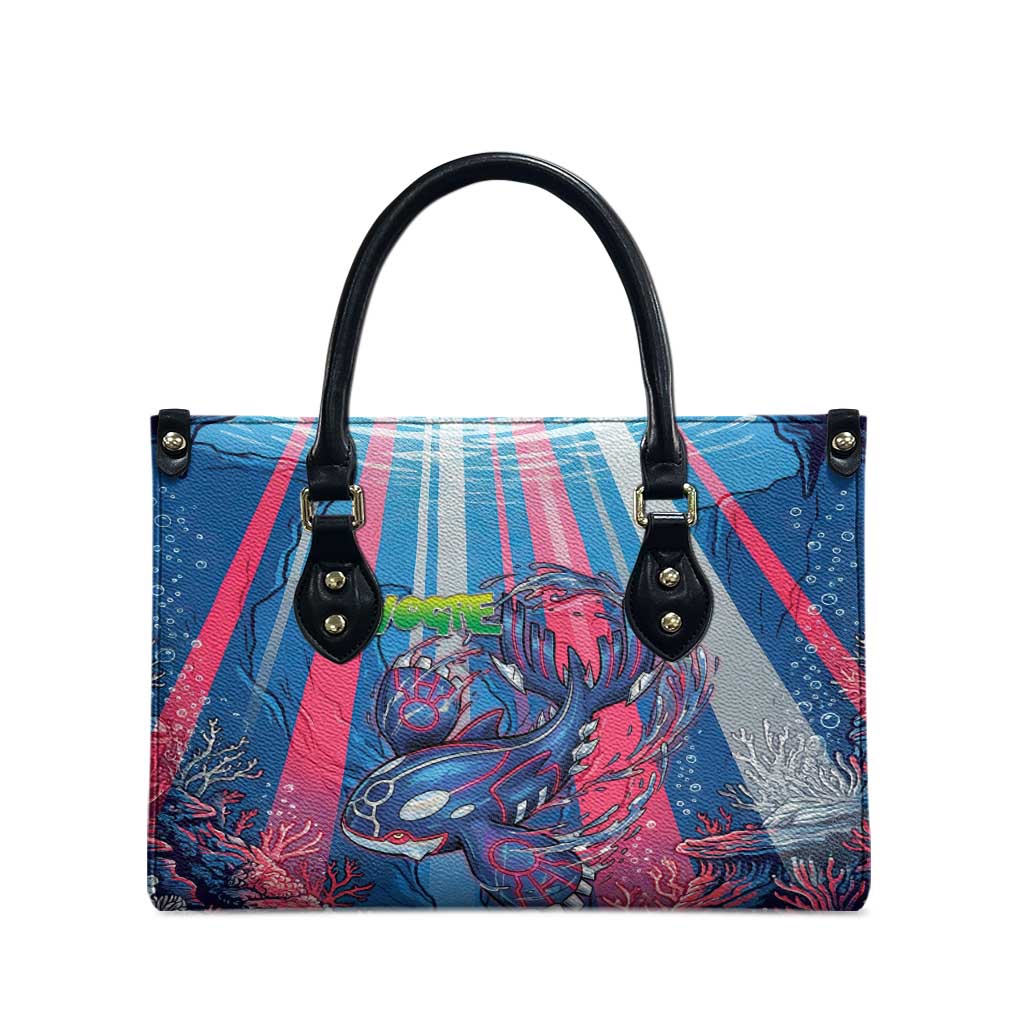 Kyogre Alpha Leather Bag Neon Deep Sea Coral Art