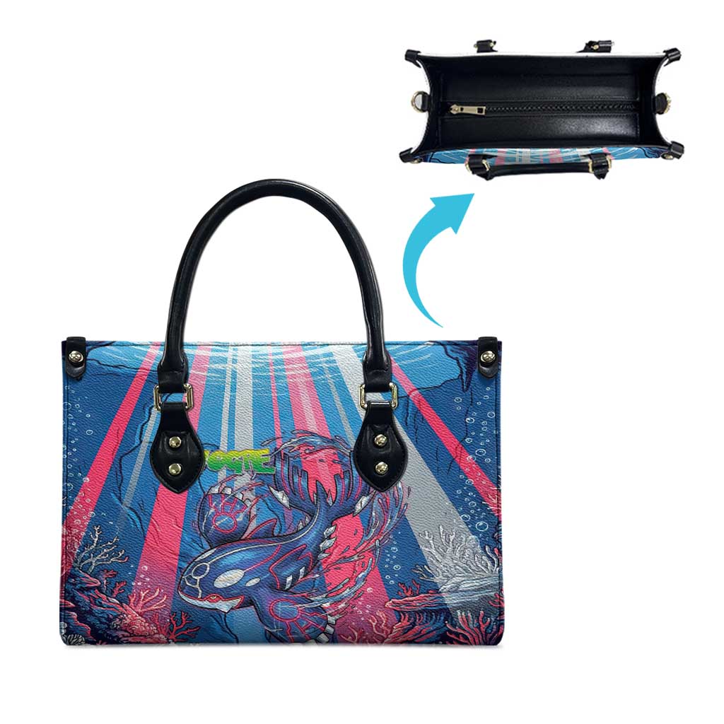 Kyogre Alpha Leather Bag Neon Deep Sea Coral Art
