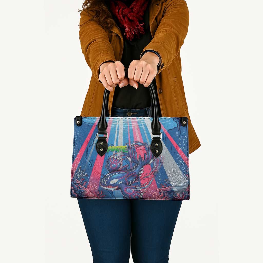 Kyogre Alpha Leather Bag Neon Deep Sea Coral Art